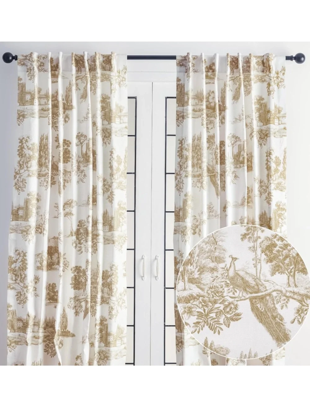 NWT Size 50x124” Maison d’Hermine French Inspired Bronze Trianon Curtains